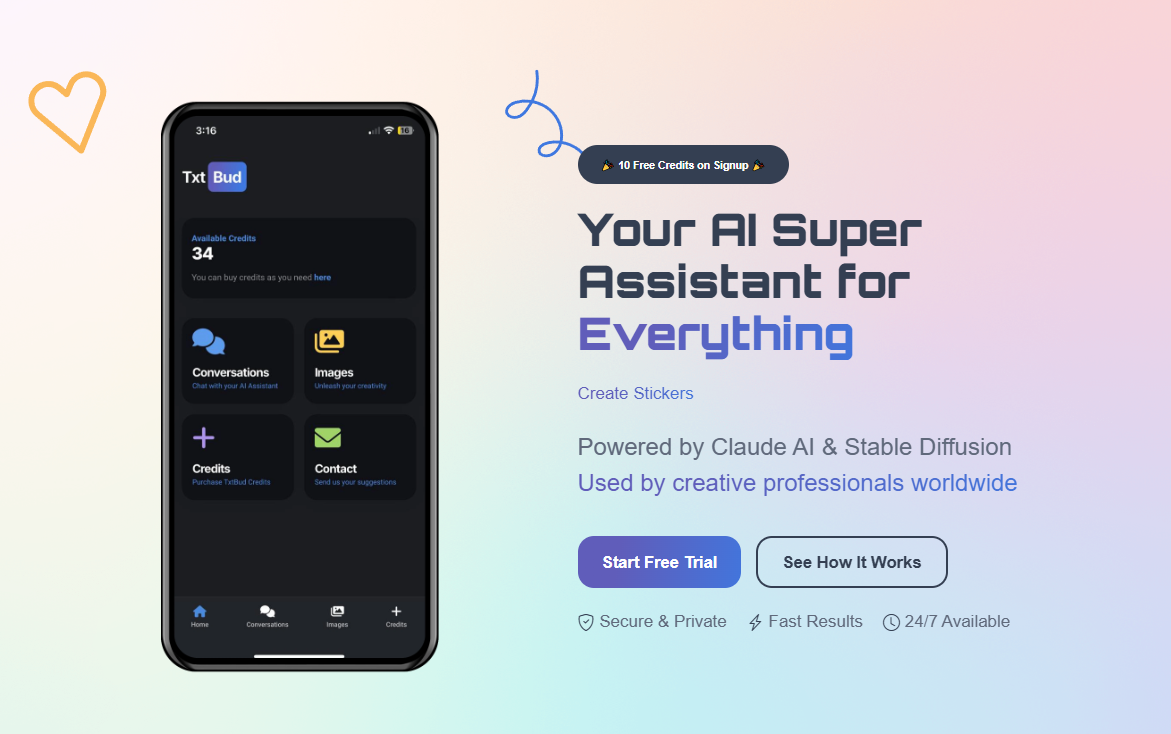 Txtbud.ai Landing Page